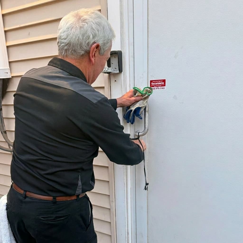 Tiger-Exchange-Lockbox-Use Tiger Exchange technician using lockbox for kitchen access